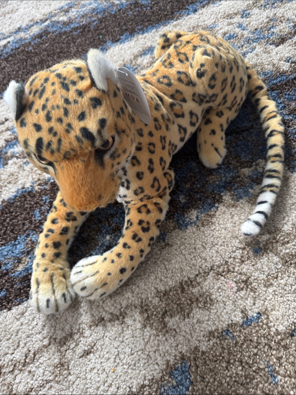 Plush Leopard Stuffed Animal - Spotted Tan & Black